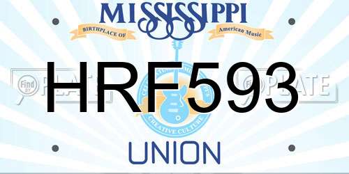 HRF593 Mississippi License Plate