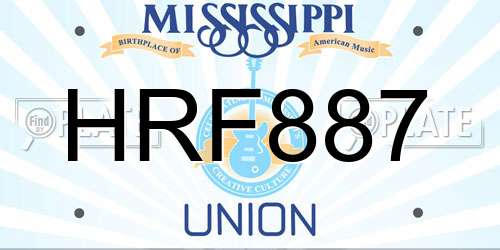 HRF887 Mississippi License Plate