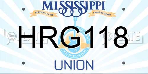 HRG118 Mississippi License Plate