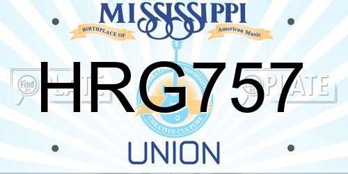 HRG757 Mississippi License Plate