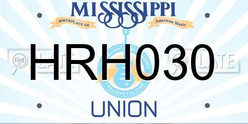 HRH030 Mississippi License Plate
