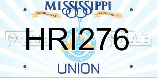 HRI276 Mississippi License Plate
