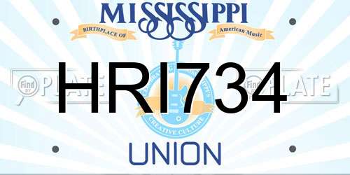 HRI734 Mississippi License Plate
