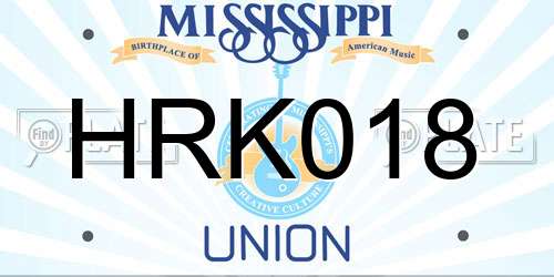 HRK018 Mississippi License Plate
