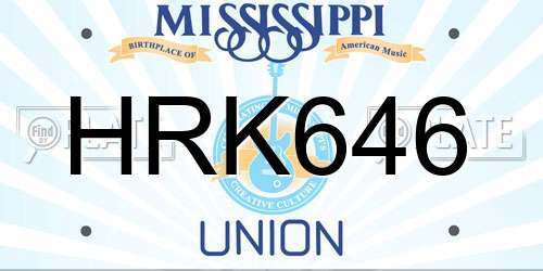 HRK646 Mississippi License Plate