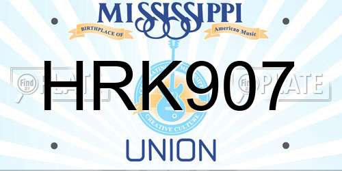 HRK907 Mississippi License Plate
