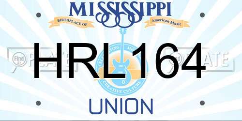 HRL164 Mississippi License Plate