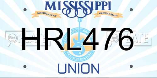 HRL476 Mississippi License Plate