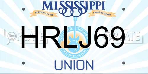 HRLJ69 Mississippi License Plate