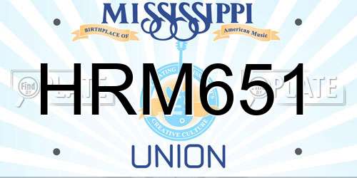 HRM651 Mississippi License Plate