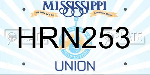 HRN253 Mississippi License Plate