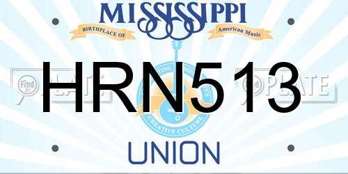 HRN513 Mississippi License Plate