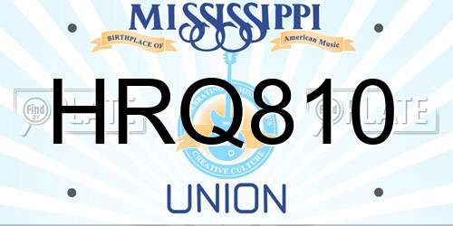 HRQ810 Mississippi License Plate