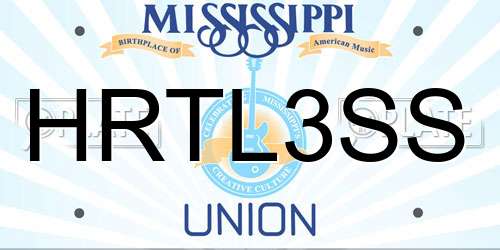HRTL3SS Mississippi License Plate