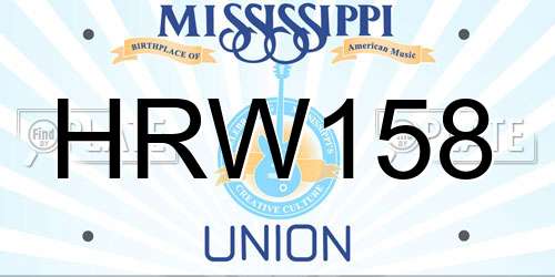 HRW158 Mississippi License Plate