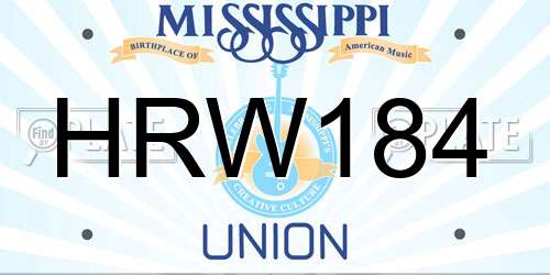 HRW184 Mississippi License Plate