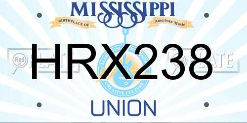 HRX238 Mississippi License Plate