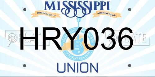 HRY036 Mississippi License Plate