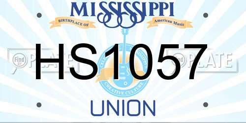 HS1057 Mississippi License Plate