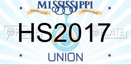 HS2017 Mississippi License Plate