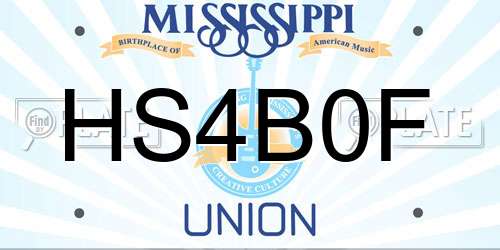 HS4B0F Mississippi License Plate