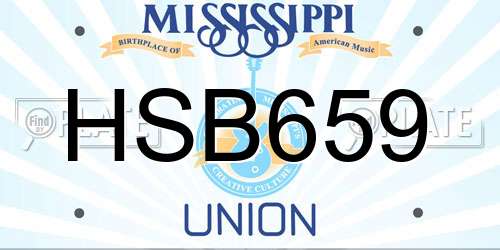HSB659 Mississippi License Plate