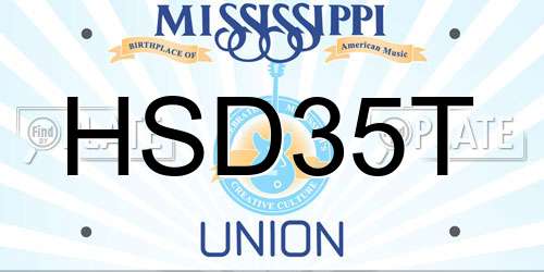 HSD35T Mississippi License Plate