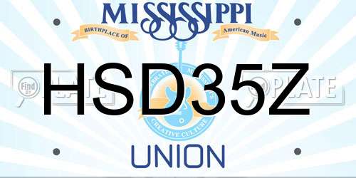 HSD35Z Mississippi License Plate