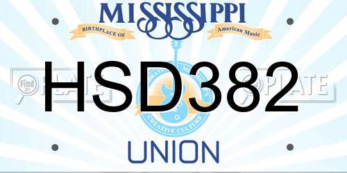 HSD382 Mississippi License Plate