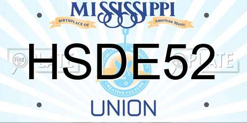 HSDE52 Mississippi License Plate