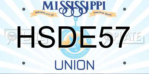 HSDE57 Mississippi License Plate