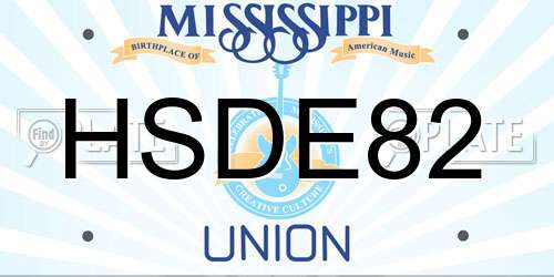 HSDE82 Mississippi License Plate