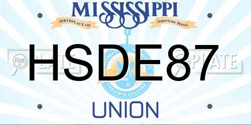HSDE87 Mississippi License Plate