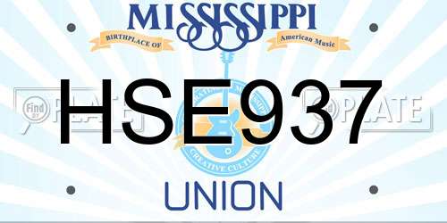 HSE937 Mississippi License Plate