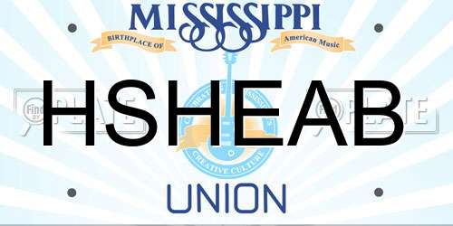HSHEAB Mississippi License Plate