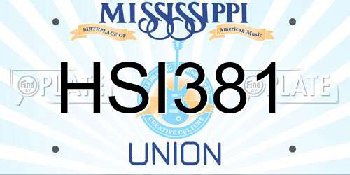 HSI381 Mississippi License Plate