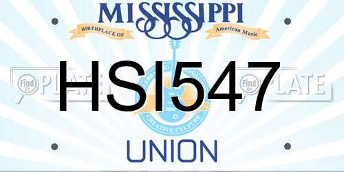 HSI547 Mississippi License Plate