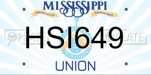 HSI649 Mississippi License Plate