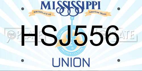 HSJ556 Mississippi License Plate
