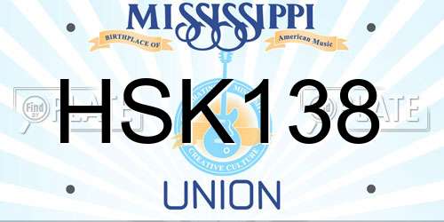 HSK138 Mississippi License Plate