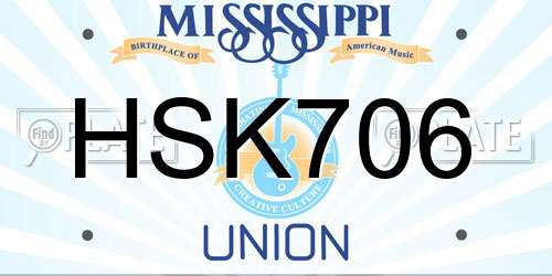 HSK706 Mississippi License Plate