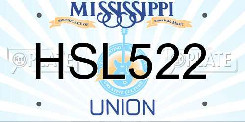 HSL522 Mississippi License Plate