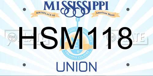 HSM118 Mississippi License Plate