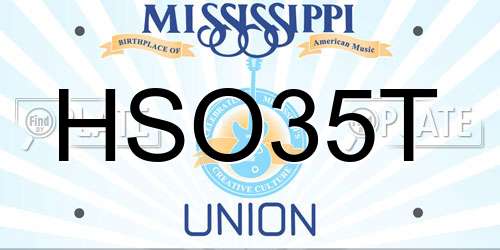 HSO35T Mississippi License Plate