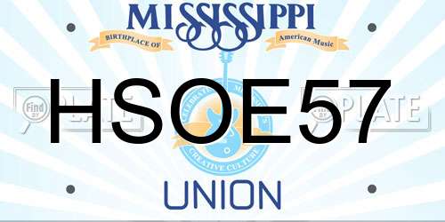 HSOE57 Mississippi License Plate