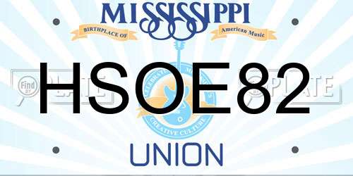 HSOE82 Mississippi License Plate