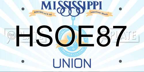 HSOE87 Mississippi License Plate