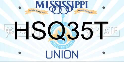 HSQ35T Mississippi License Plate