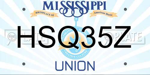 HSQ35Z Mississippi License Plate