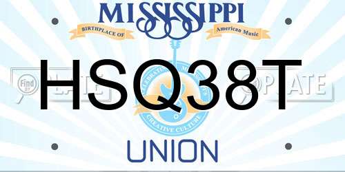 HSQ38T Mississippi License Plate